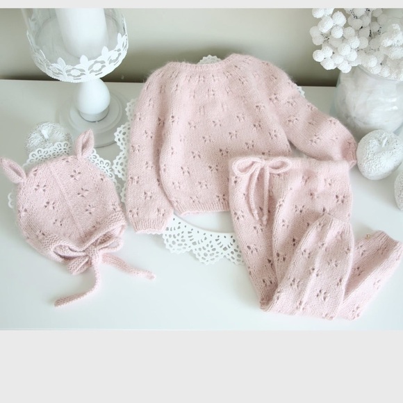 Angora knitted 3piece set - Picture 1 of 9